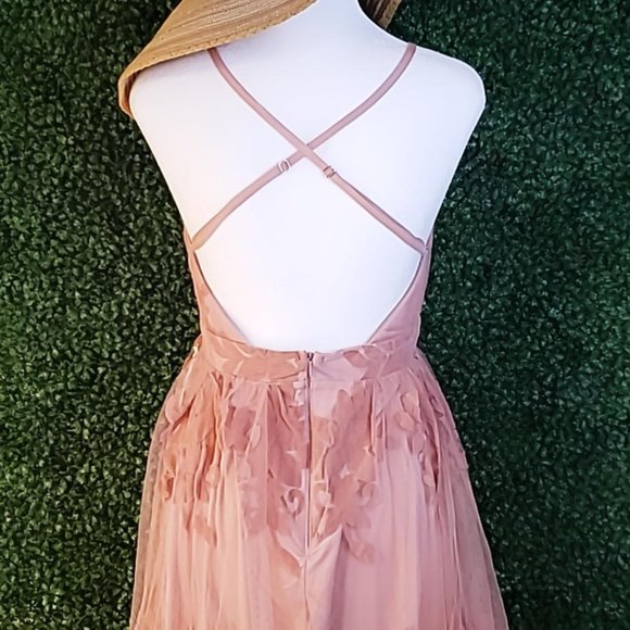 Blush Dress, Maxi Dress, Backless Dress, Flowy - Picture 3 of 4
